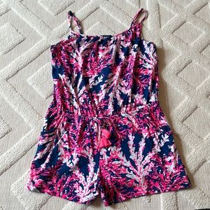 Lilly Pulitzer Girls Jumper Romper Shorts XL 12 - 14